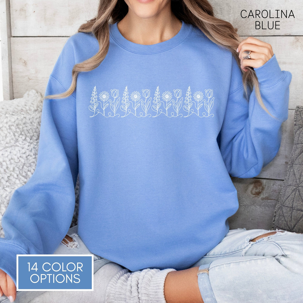 foxglove-daisy-tulip-unisex-crewneck-sweatshirt-subtle-fdt-flowers-anti-trump-apparel-activist-pullover-floral-top-carolina-blue