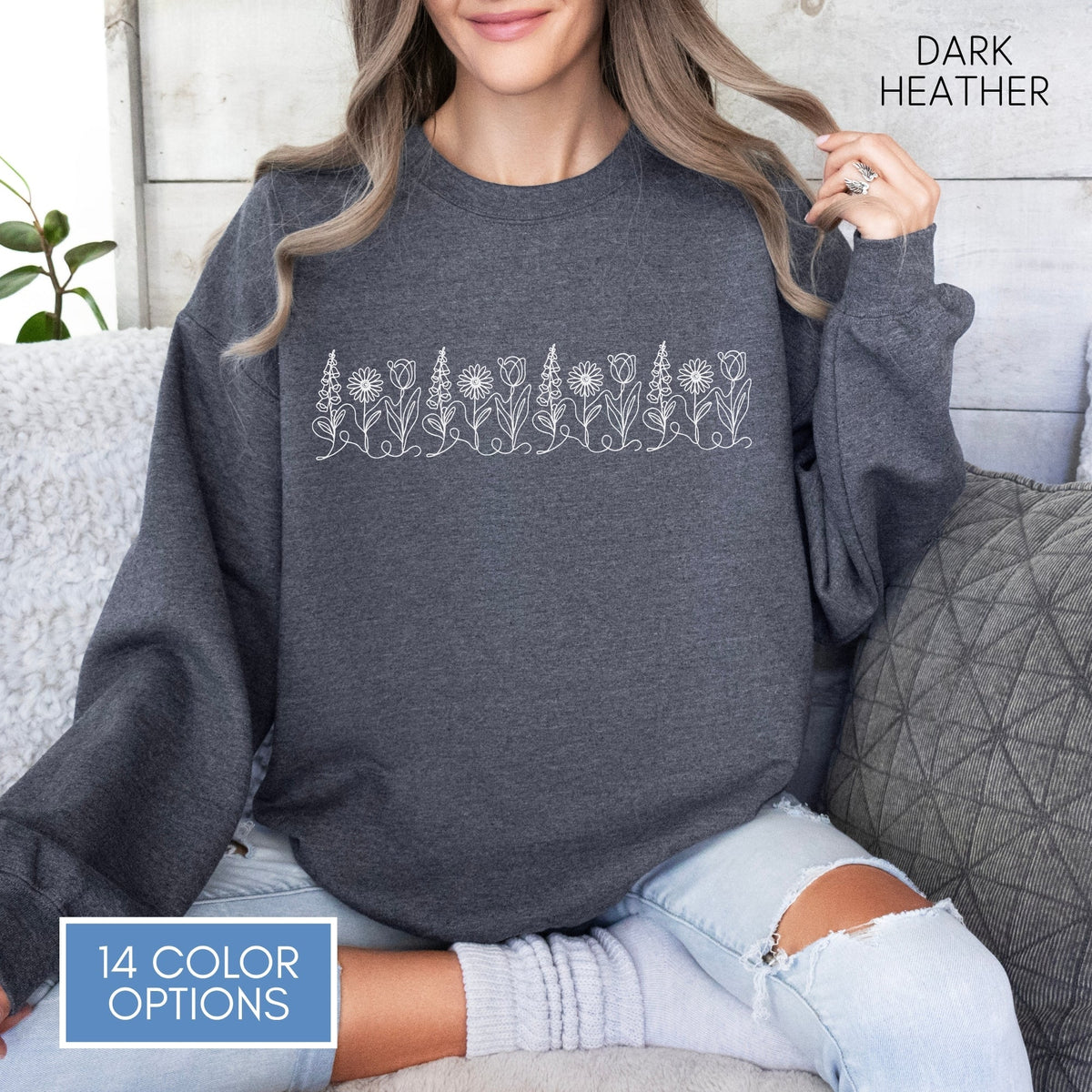foxglove-daisy-tulip-unisex-crewneck-sweatshirt-subtle-fdt-flowers-anti-trump-apparel-activist-pullover-floral-top-dark-heather