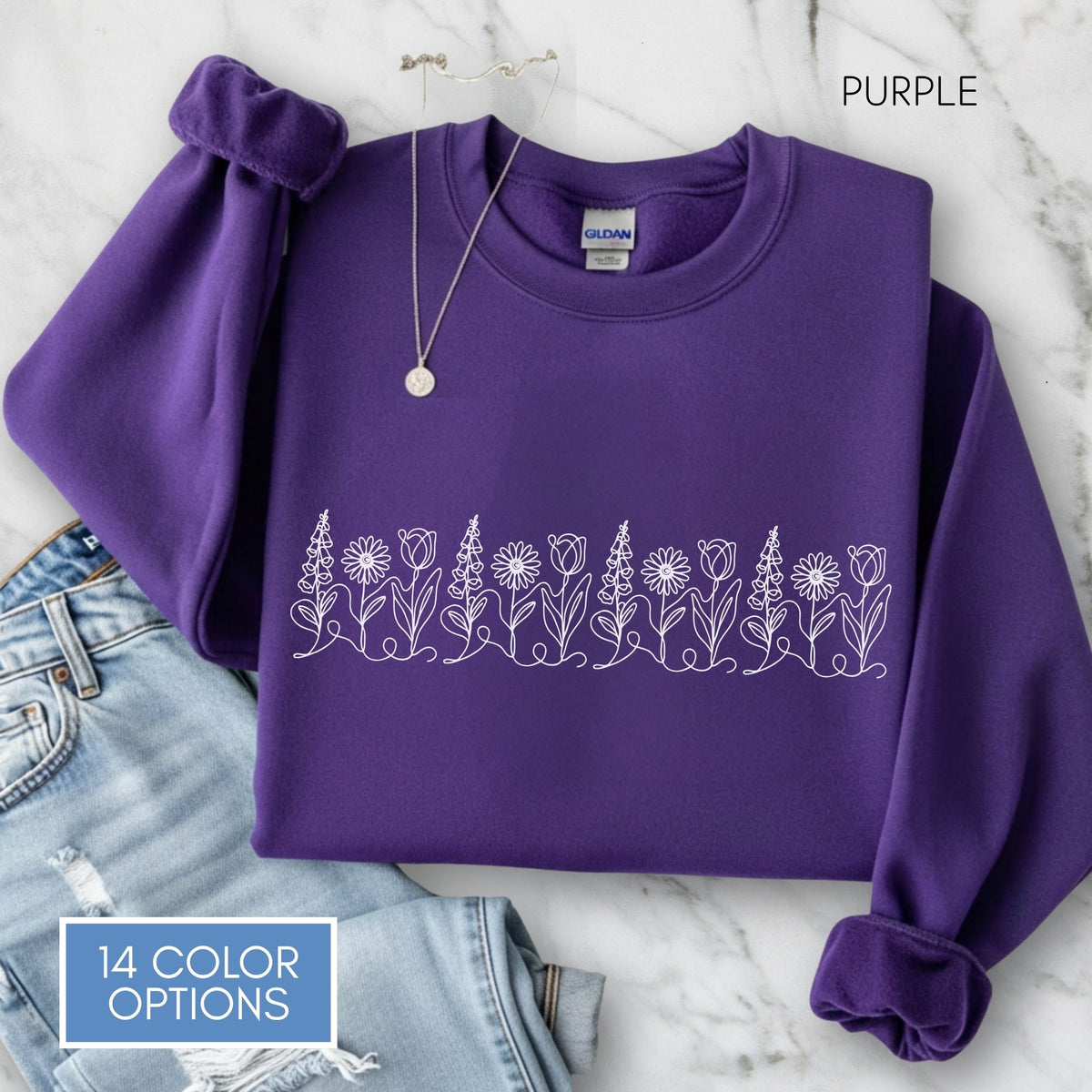 foxglove-daisy-tulip-unisex-crewneck-sweatshirt-subtle-fdt-flowers-anti-trump-apparel-activist-pullover-floral-top-purple