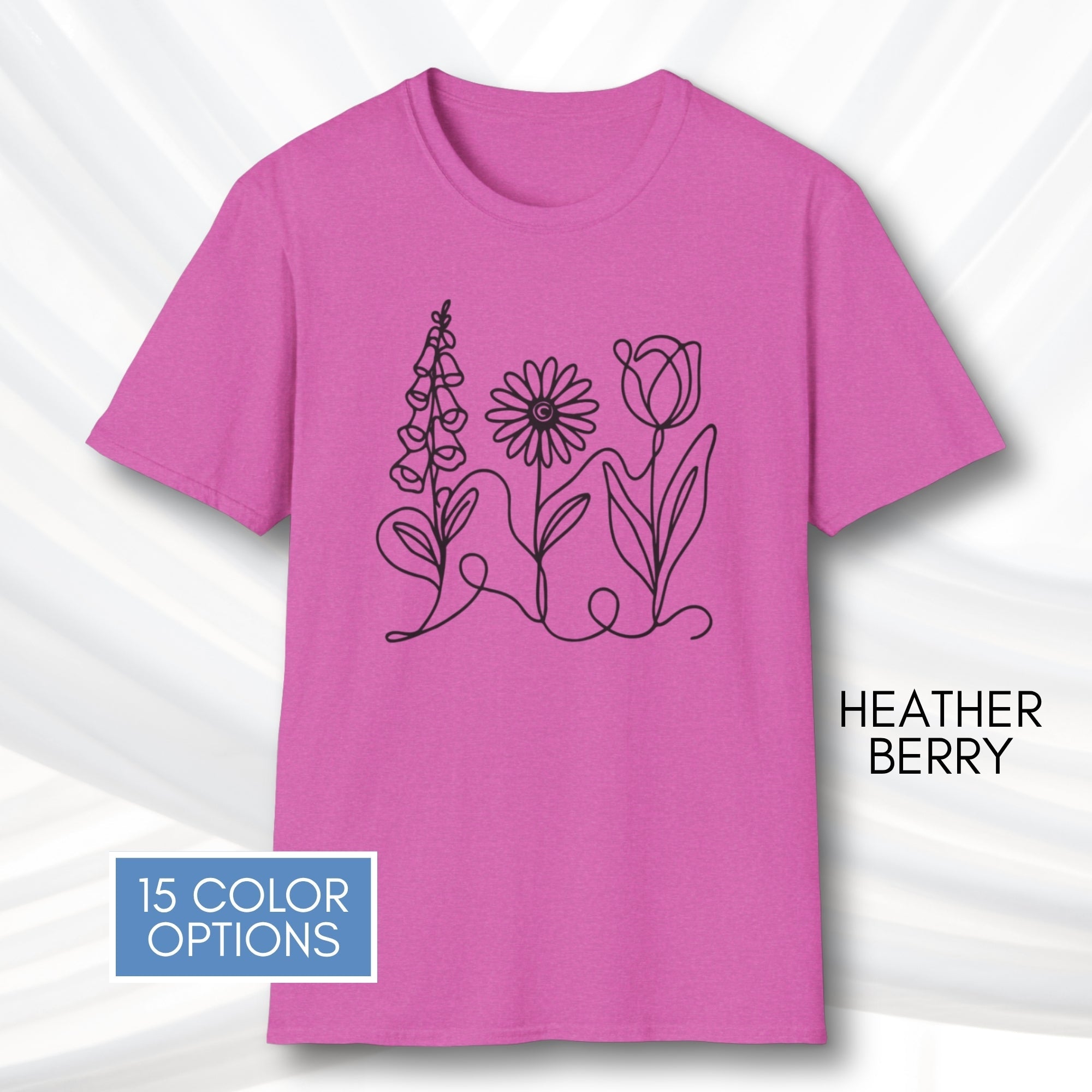 foxglove-daisy-tulip-unisex-softstyle-tshirt-subtle-fdt-flowers-graphic-tee-heather-berry