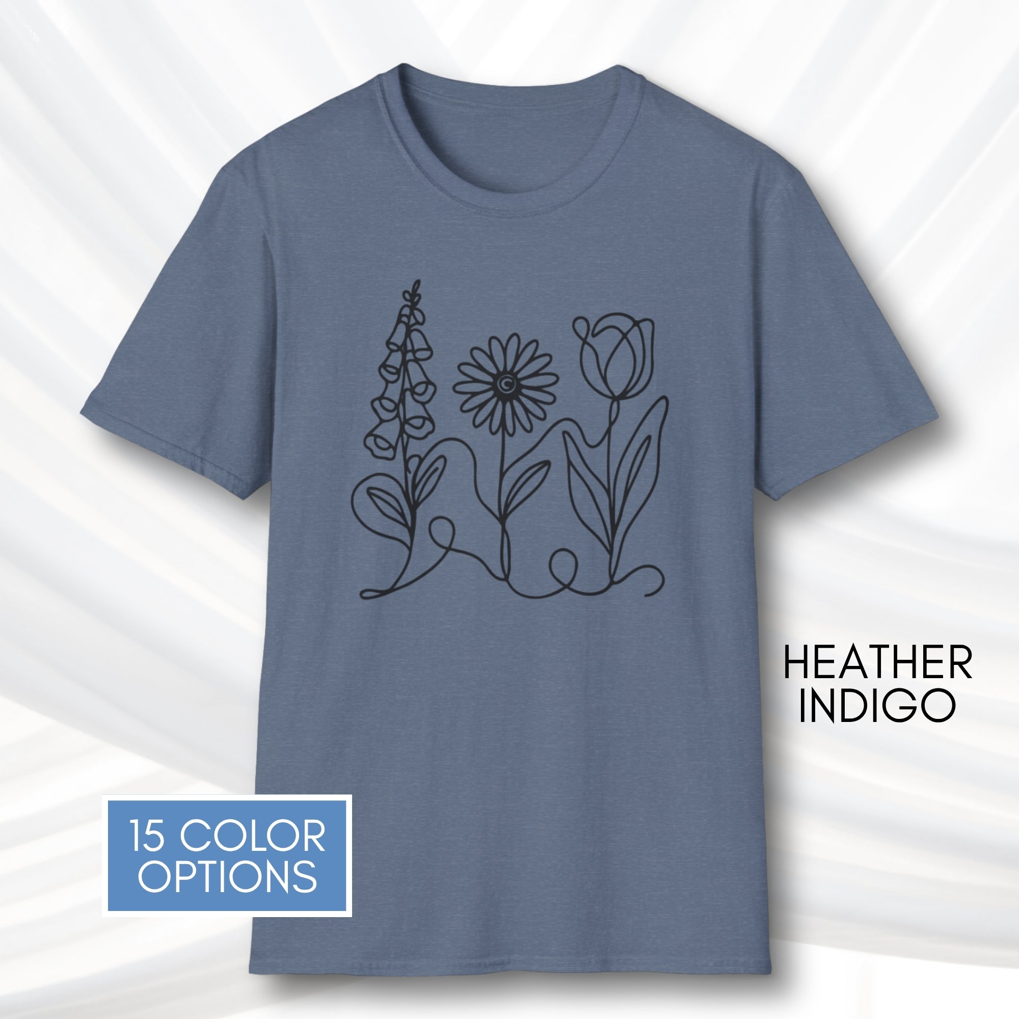 foxglove-daisy-tulip-unisex-softstyle-tshirt-subtle-fdt-flowers-graphic-tee-heather-indigo
