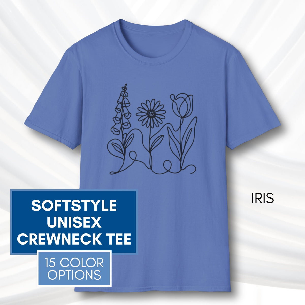 foxglove-daisy-tulip-unisex-softstyle-tshirt-subtle-fdt-flowers-tee-iris