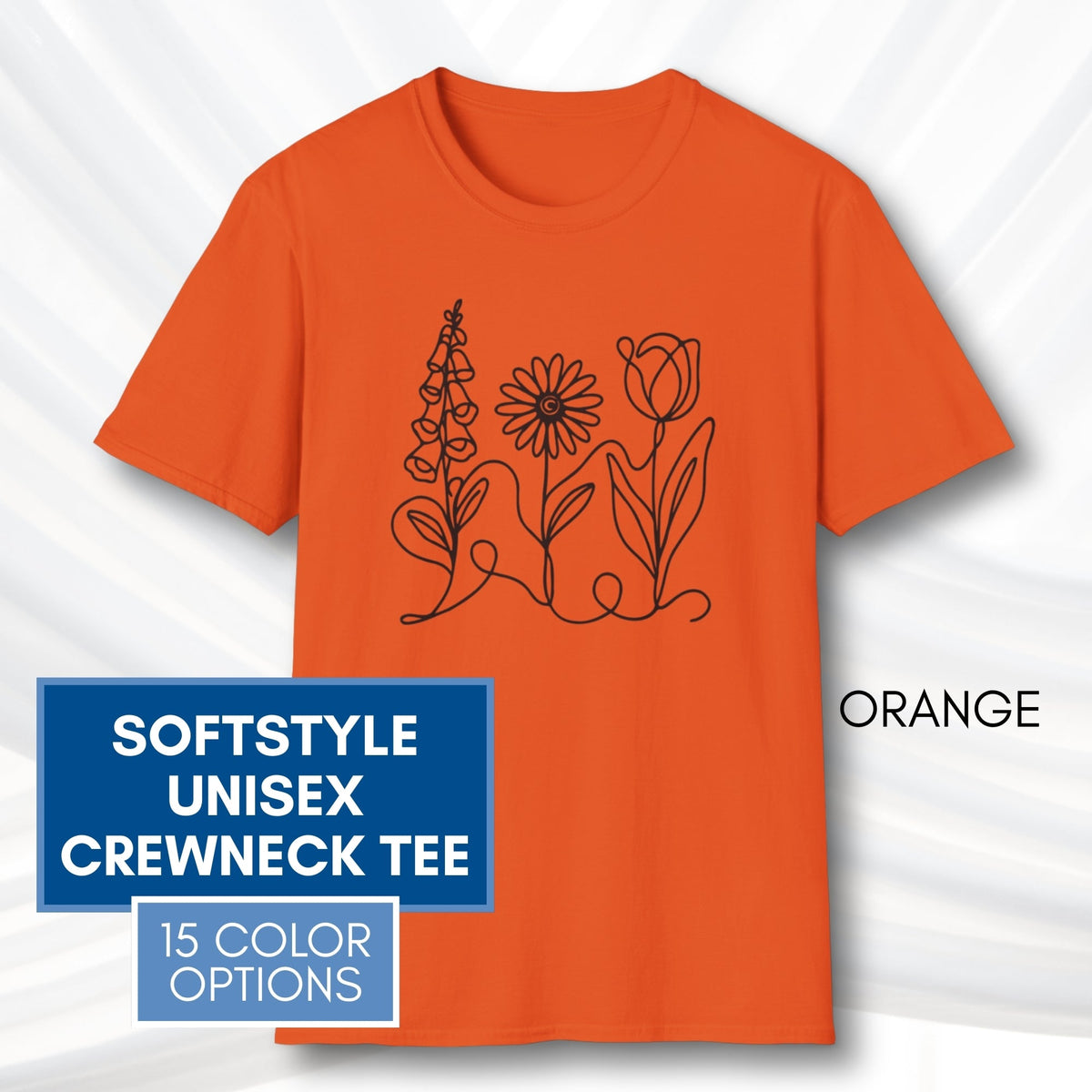 foxglove-daisy-tulip-unisex-softstyle-tshirt-subtle-fdt-flowers-tee-orange