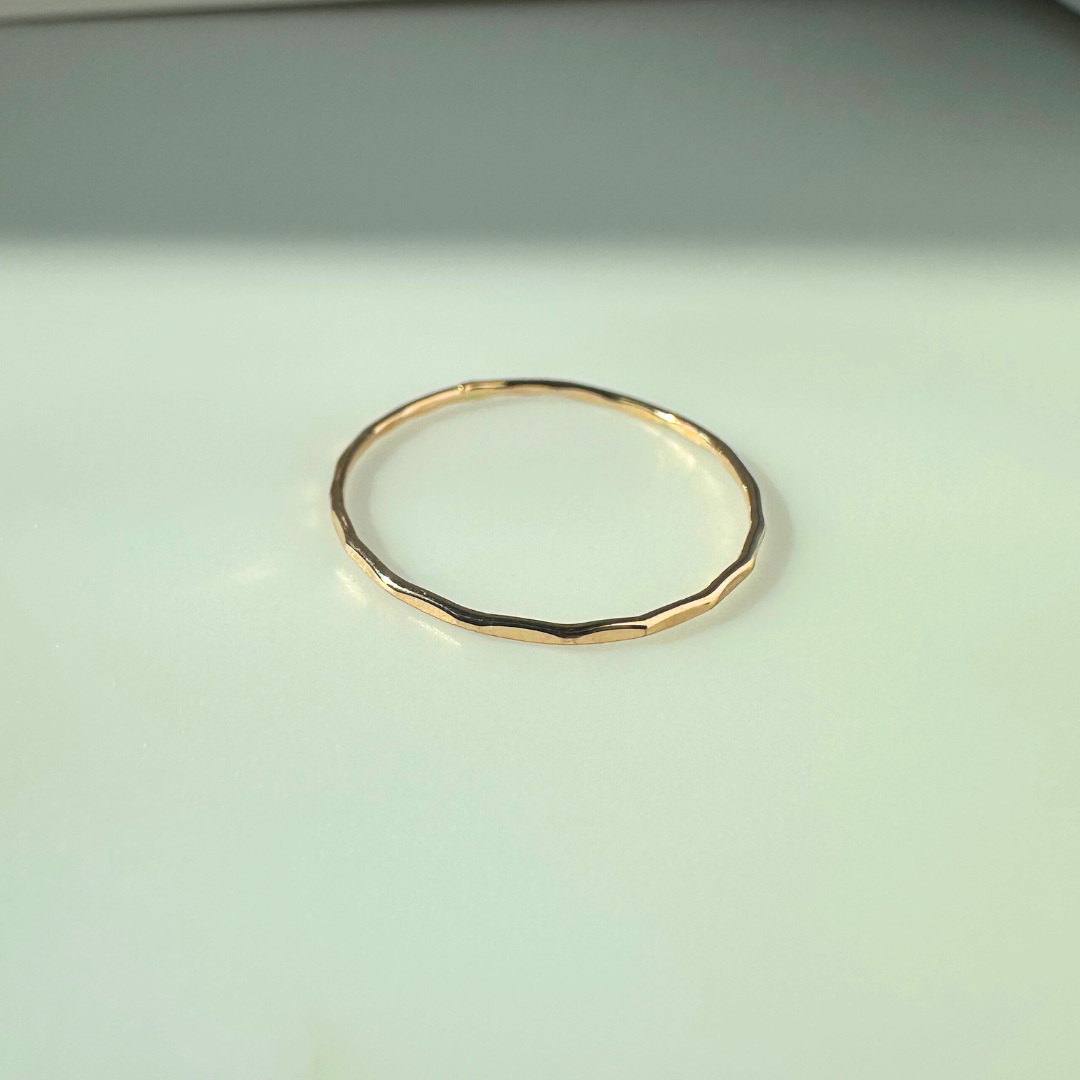 Gold Filled Stacking Ring - Hammered