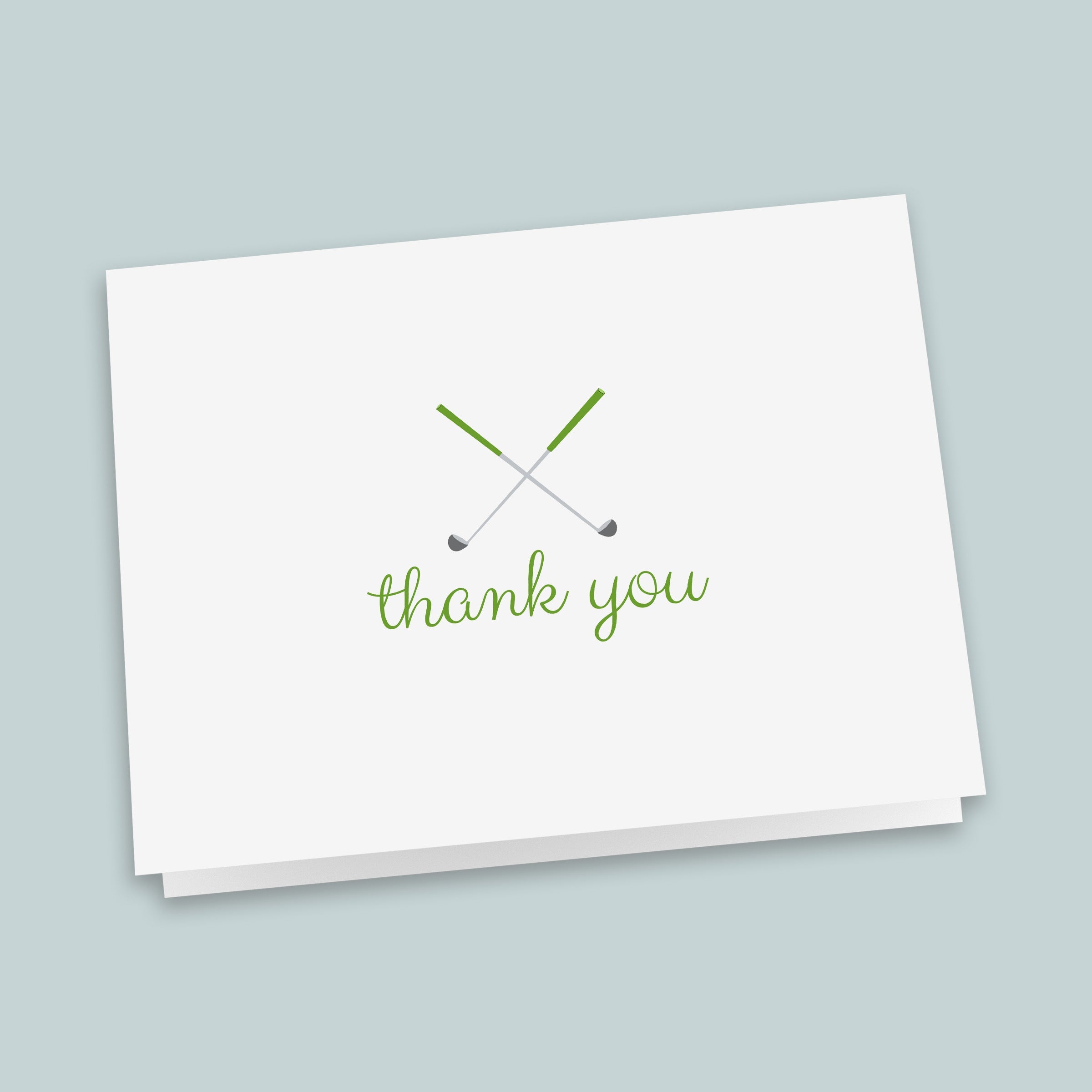 Golf Thank you Folded Note Cards, Green - Box of 8