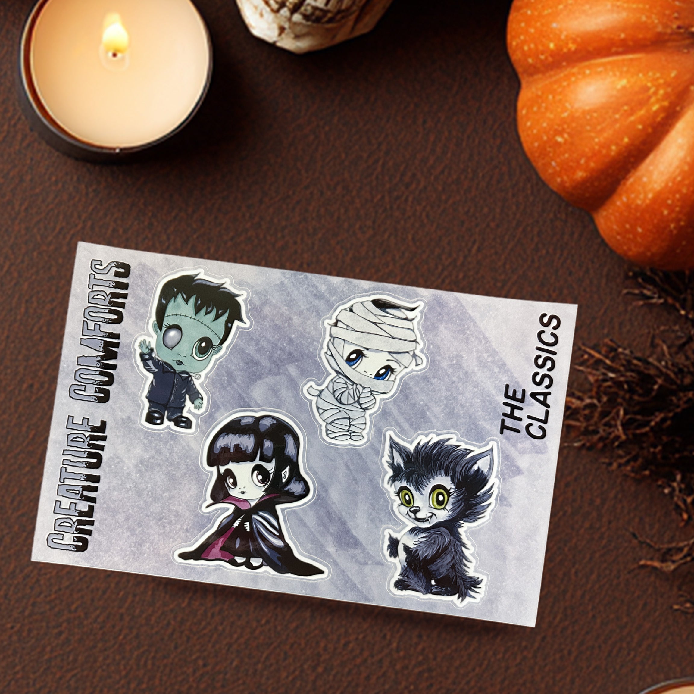Cute Little Classic Monsters of Horror Sticker Sheet