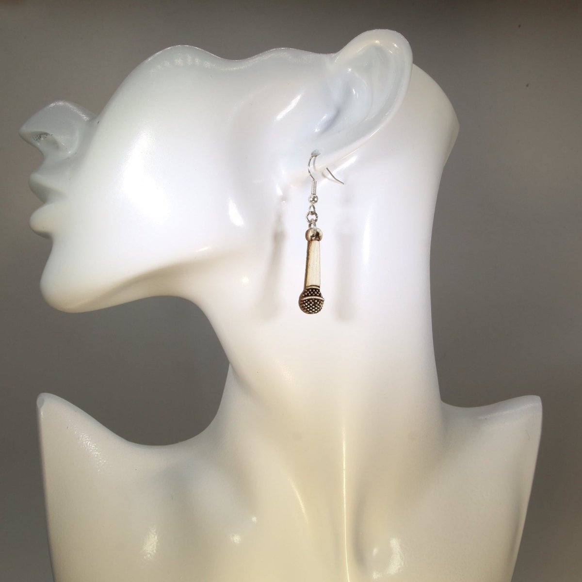 Hand Held Vintage Microphone Earrings - - Cate&