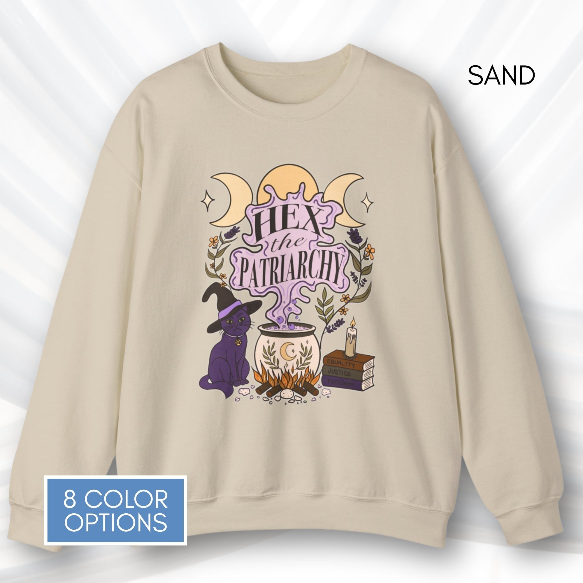 hex-the-patriarchy-witchy-feminist-sweatshirt-halloween-activism-crewneck-sweater-hand-drawn-art-sand