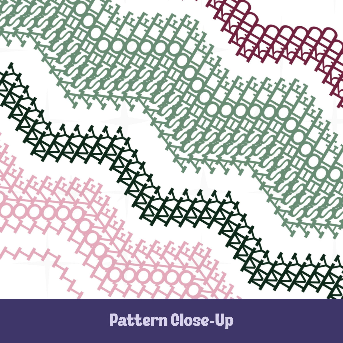 Close-up of the Preppy Stripes pattern on the I Love My Asshole Kid tumbler — sage green and burgundy embroidery-style letterforms visible in the chevron bands