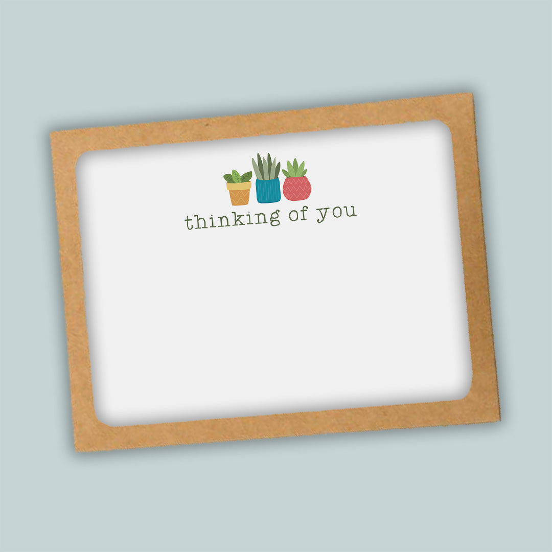 Houseplant Flat Note Cards for Plant Lovers - Box of 12