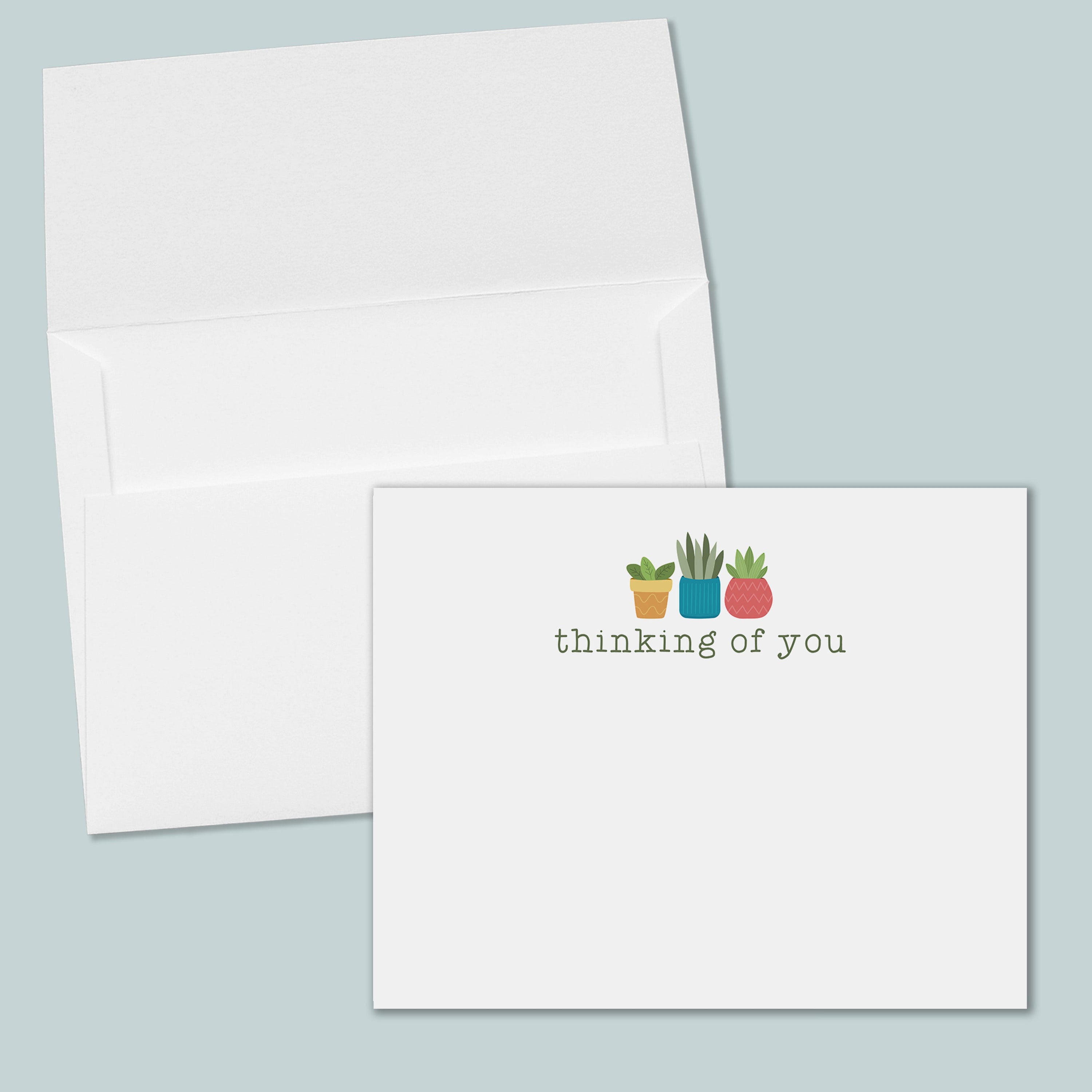 Houseplant Flat Note Cards for Plant Lovers - Box of 12