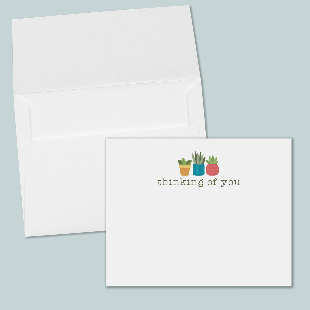 Houseplant Flat Note Cards for Plant Lovers - Box of 12
