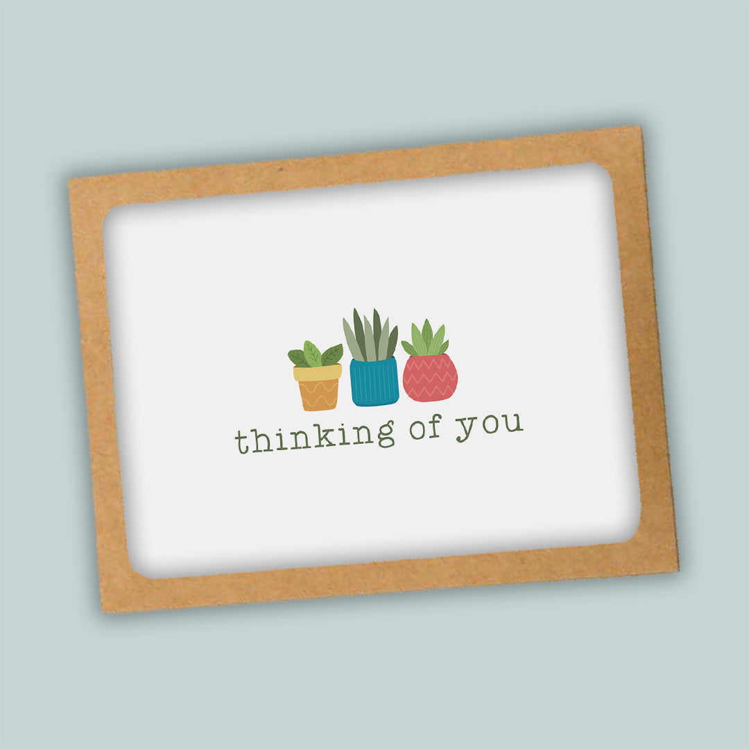 Houseplants Folded Note Cards for Plant Lovers - Box of 8