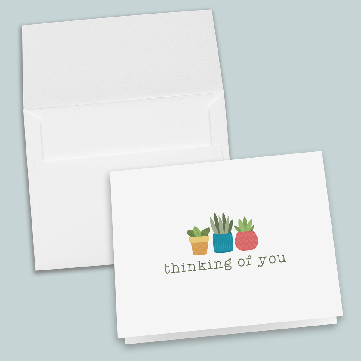 Houseplants Folded Note Cards for Plant Lovers - Box of 8
