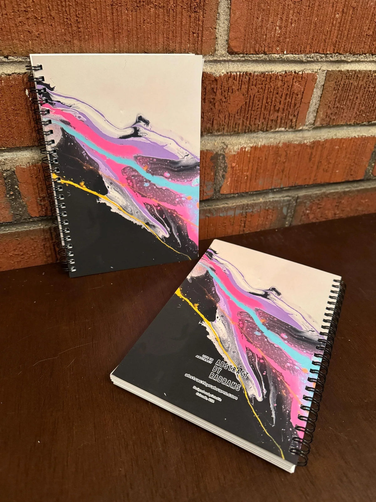 Abstract Pastel Soft Touch Cover Spiral Journal - 5.5"x8"