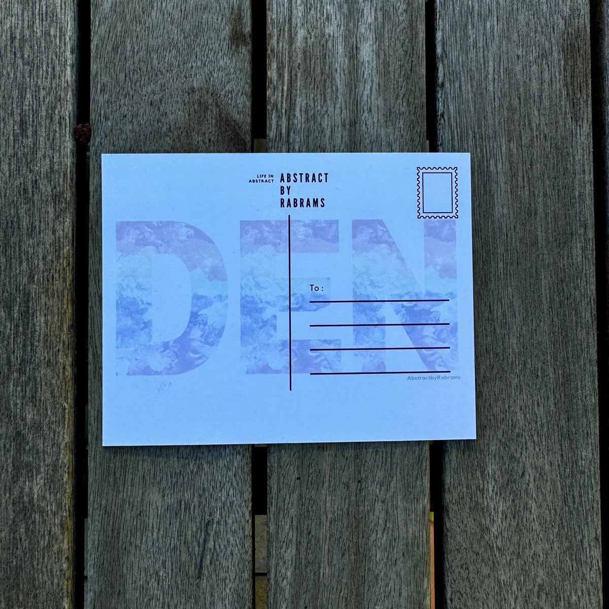 Denver Abbreviation Postcard - DEN - 4.25"x5.5" - Rainbow