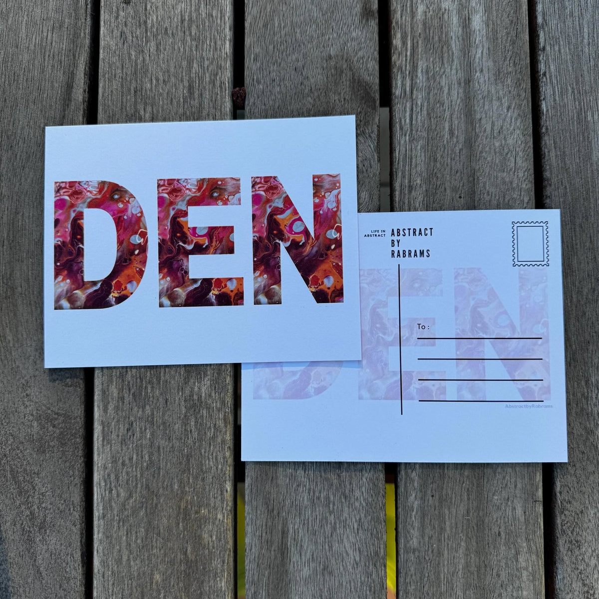 Denver Abbreviation Postcard - DEN - 4.25"x5.5" - Rainbow