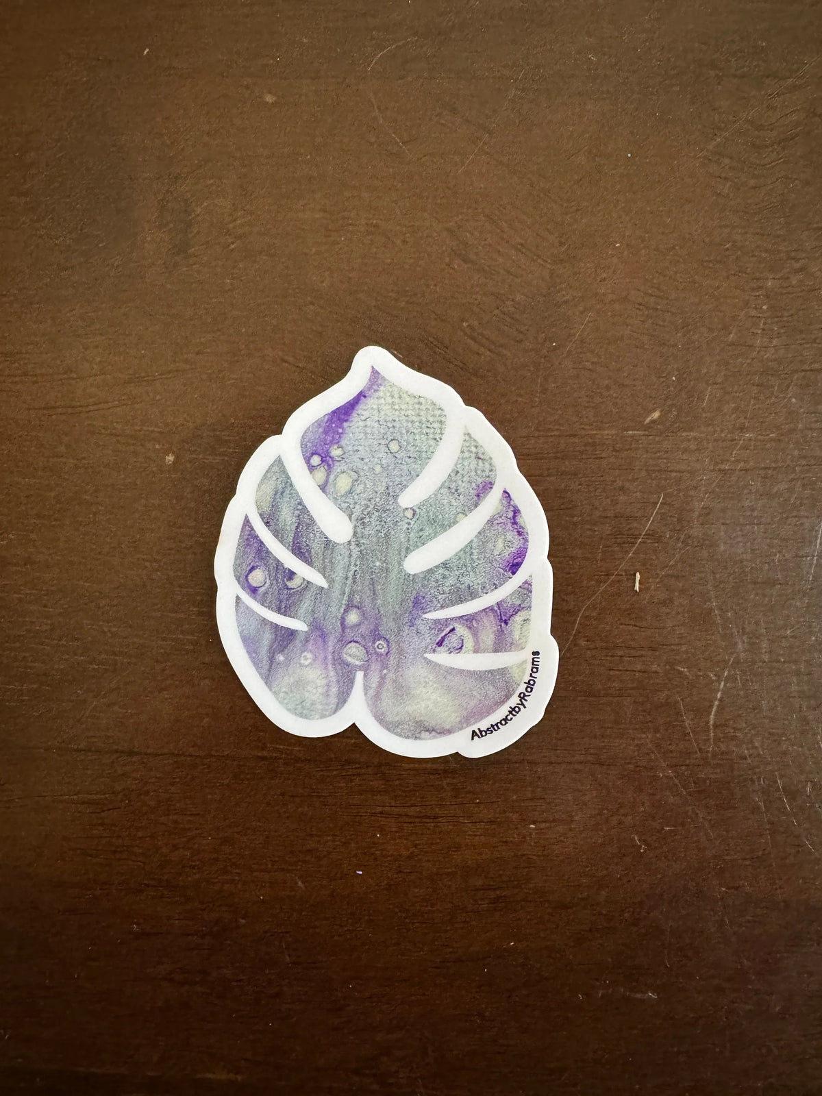 Monstera Sticker - 3″ - Purple and Grey - Vinyl