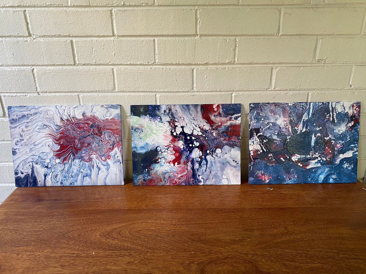 Patriotic Themed Artwork || "Measure Your Paint" || Set of 3 Canvas Panels