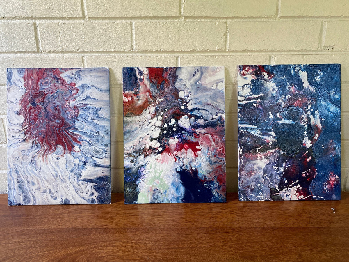 Patriotic Themed Artwork || "Measure Your Paint" || Set of 3 Canvas Panels