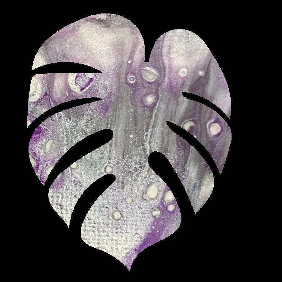 Monstera Sticker - 3″ - Purple and Grey - Vinyl