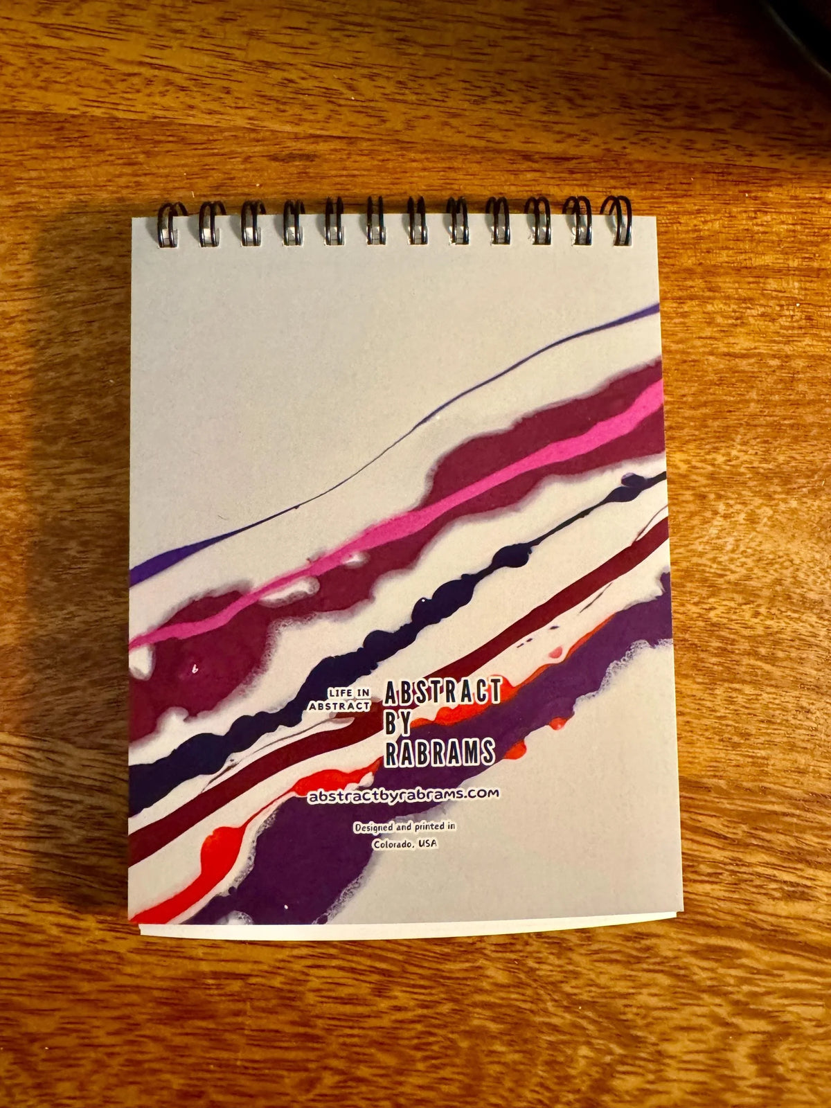Pink and White Spiral Notepad with Soft Touch Cover - 5.5x4.25