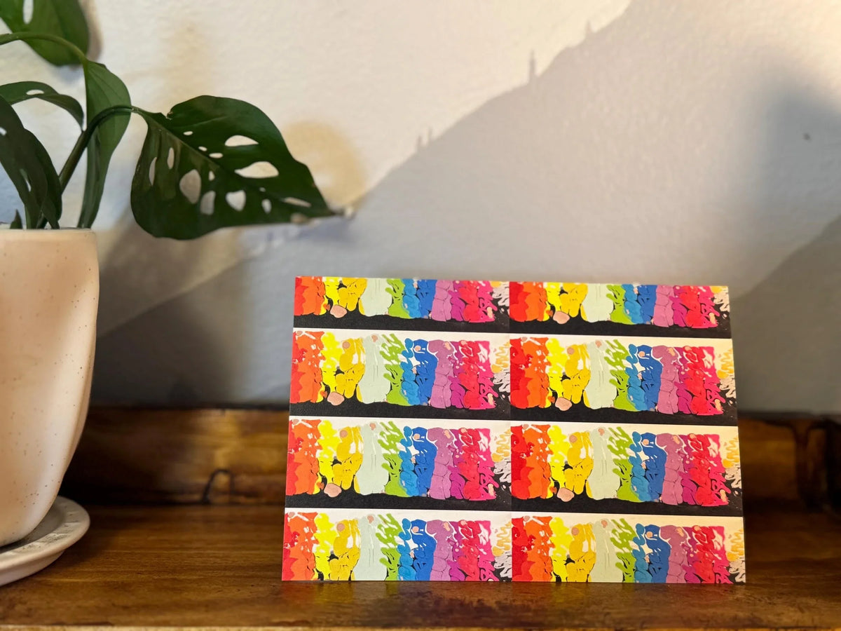 Abstract Rainbow Card - 4"x6" - Blank Inside - 100% PCW Paper