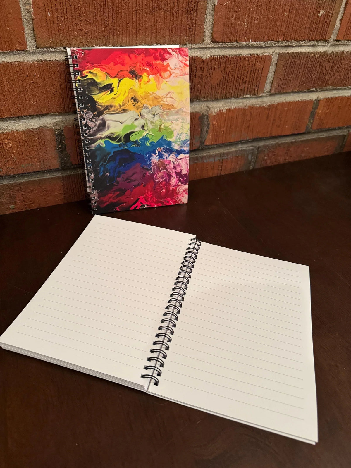 Fiery Rainbow Soft Touch Cover Spiral Journal - 5.5"x8"