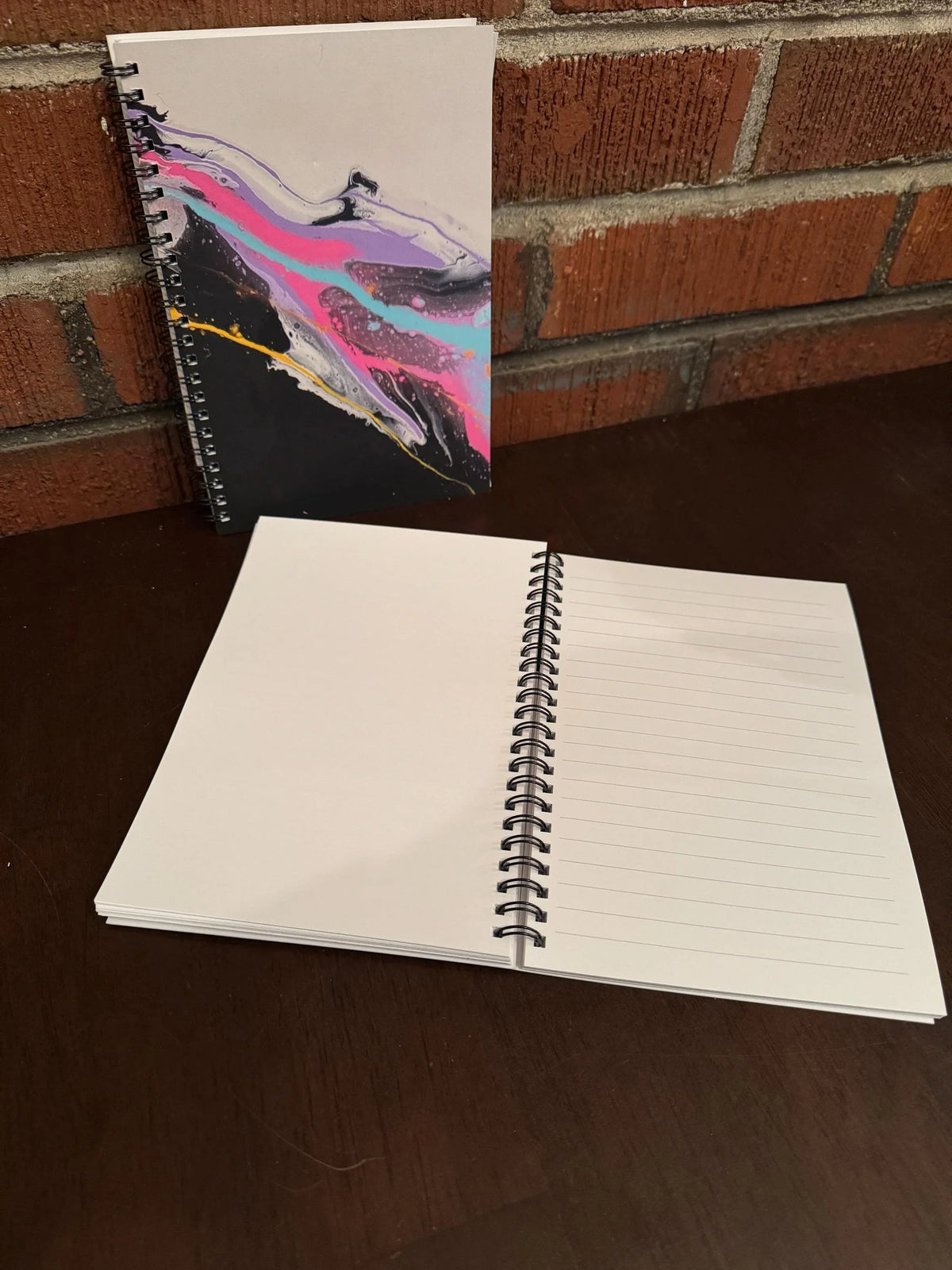 Abstract Pastel Soft Touch Cover Spiral Journal - 5.5"x8"