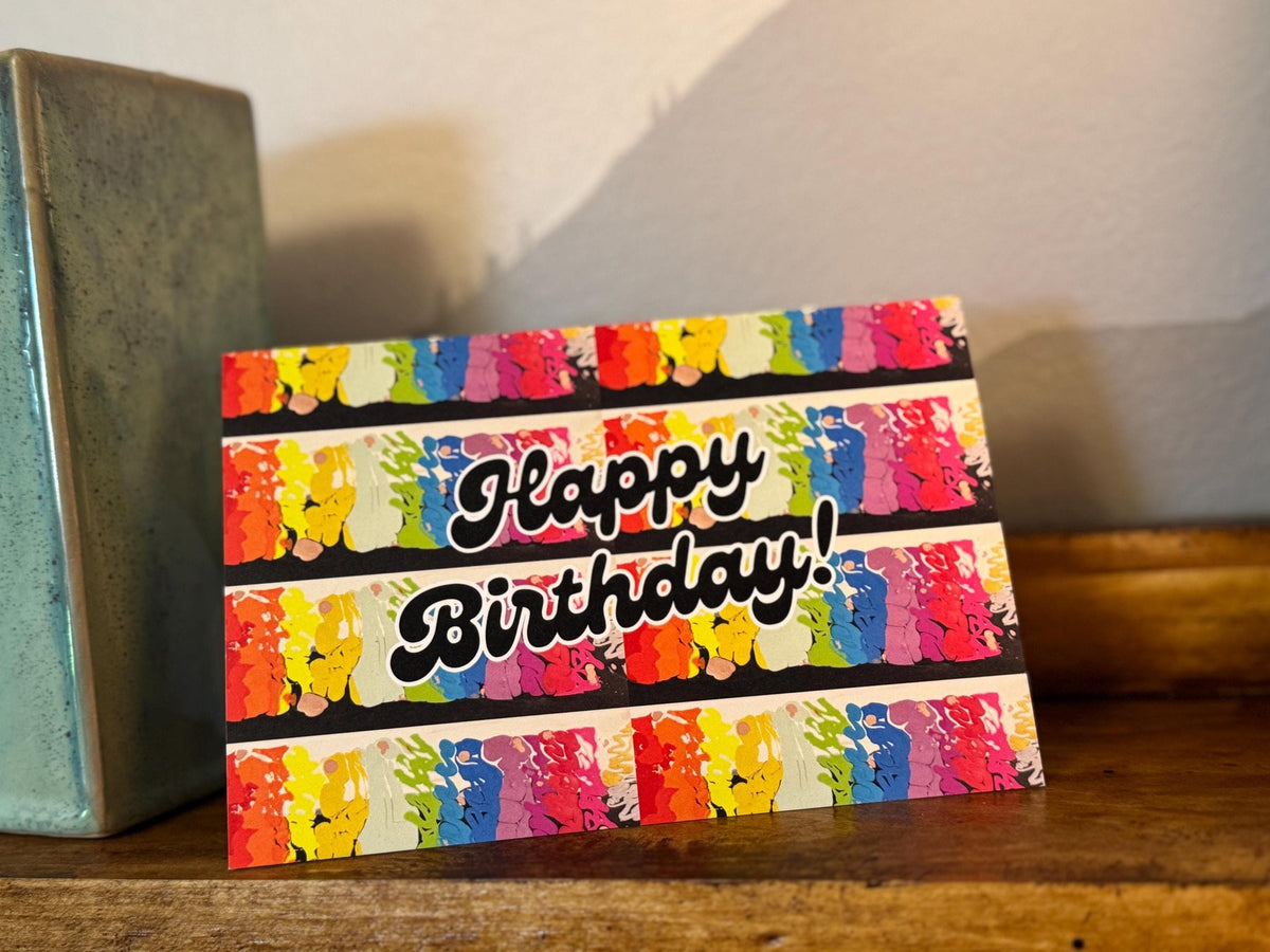 Rainbow Happy Birthday - 4"x6" - Birthday Card - Blank Inside - 100% PCW Paper