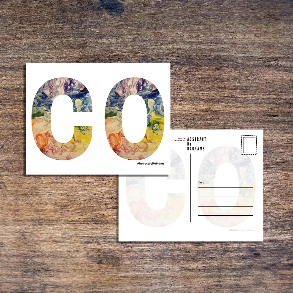 Colorado Abbreviation Postcard - CO - 4.25"x5.5" - Rainbow