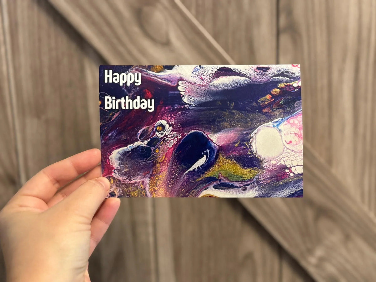 Happy Birthday - 4"x6" - Birthday Card - Blank Inside - 100% PCW Paper