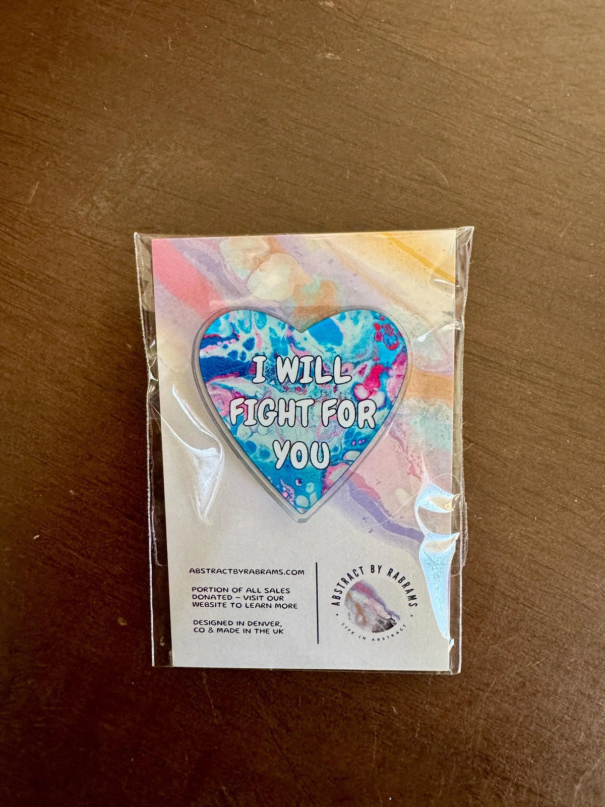 I Will Fight For You Acrylic Pin - Trans Pride - Blue and Pink 1.5"x1.5"