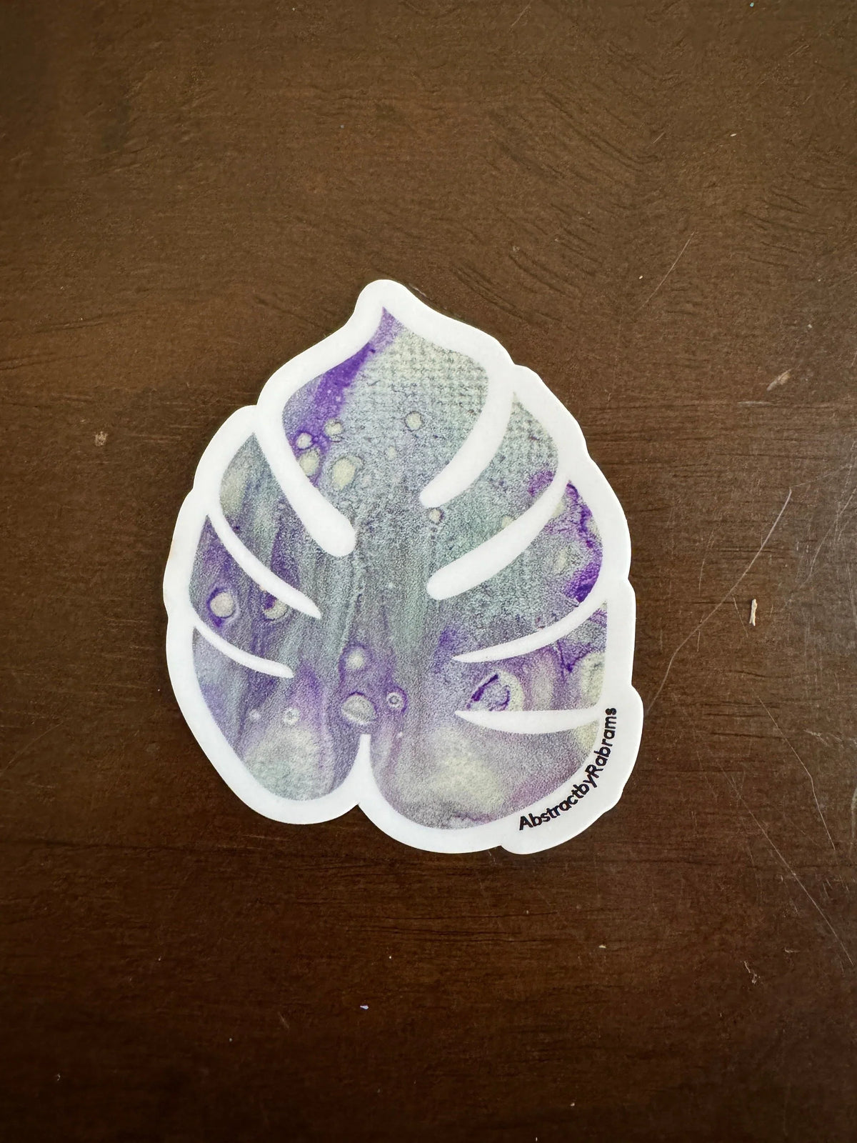 Monstera Sticker - 3″ - Purple and Grey - Vinyl
