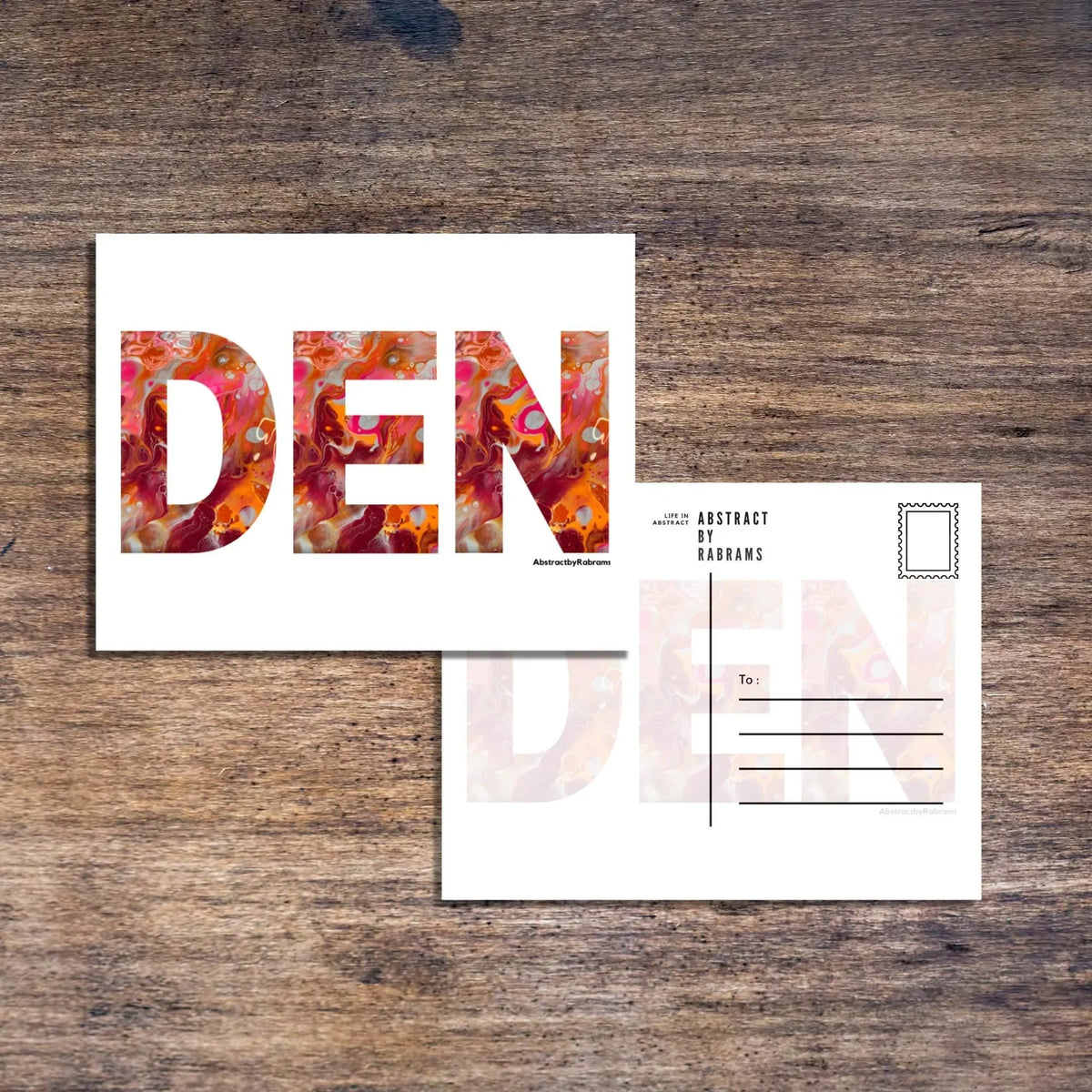 Denver Abbreviation Postcard - DEN - 4.25"x5.5" - Rainbow