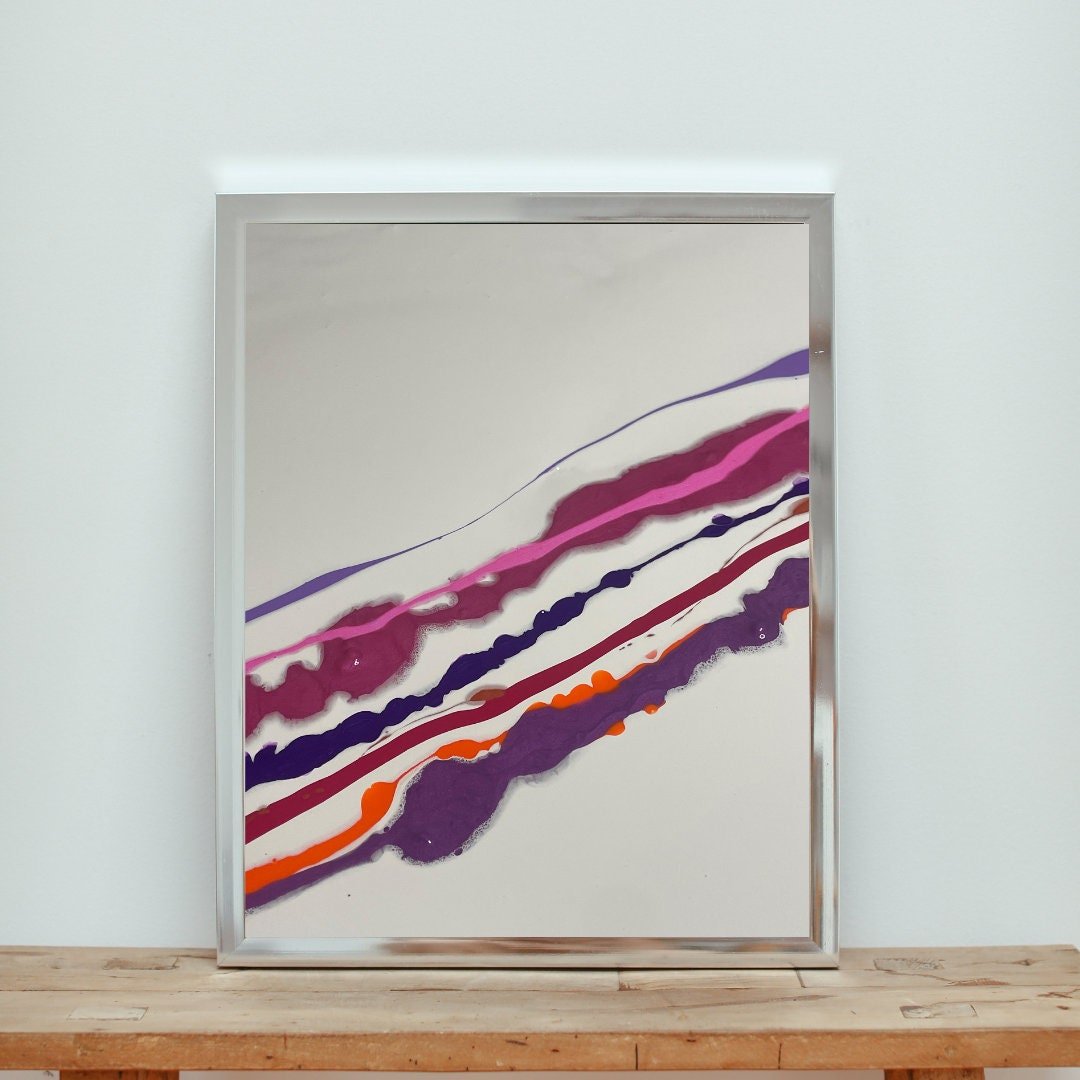 Minimalist Art Print - White, Pink, Orange, Purple