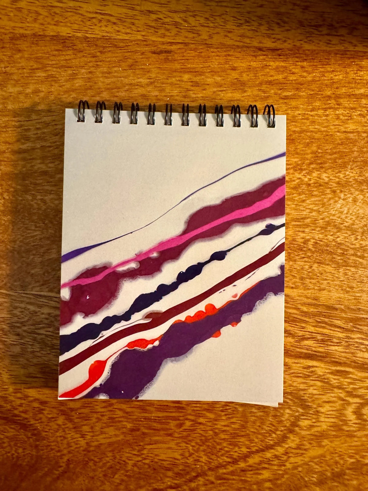 Pink and White Spiral Notepad with Soft Touch Cover - 5.5x4.25
