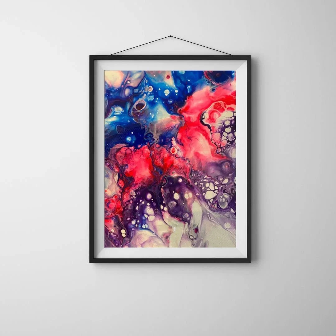 Blue, Pink and Purple Art Print - Bi Pride