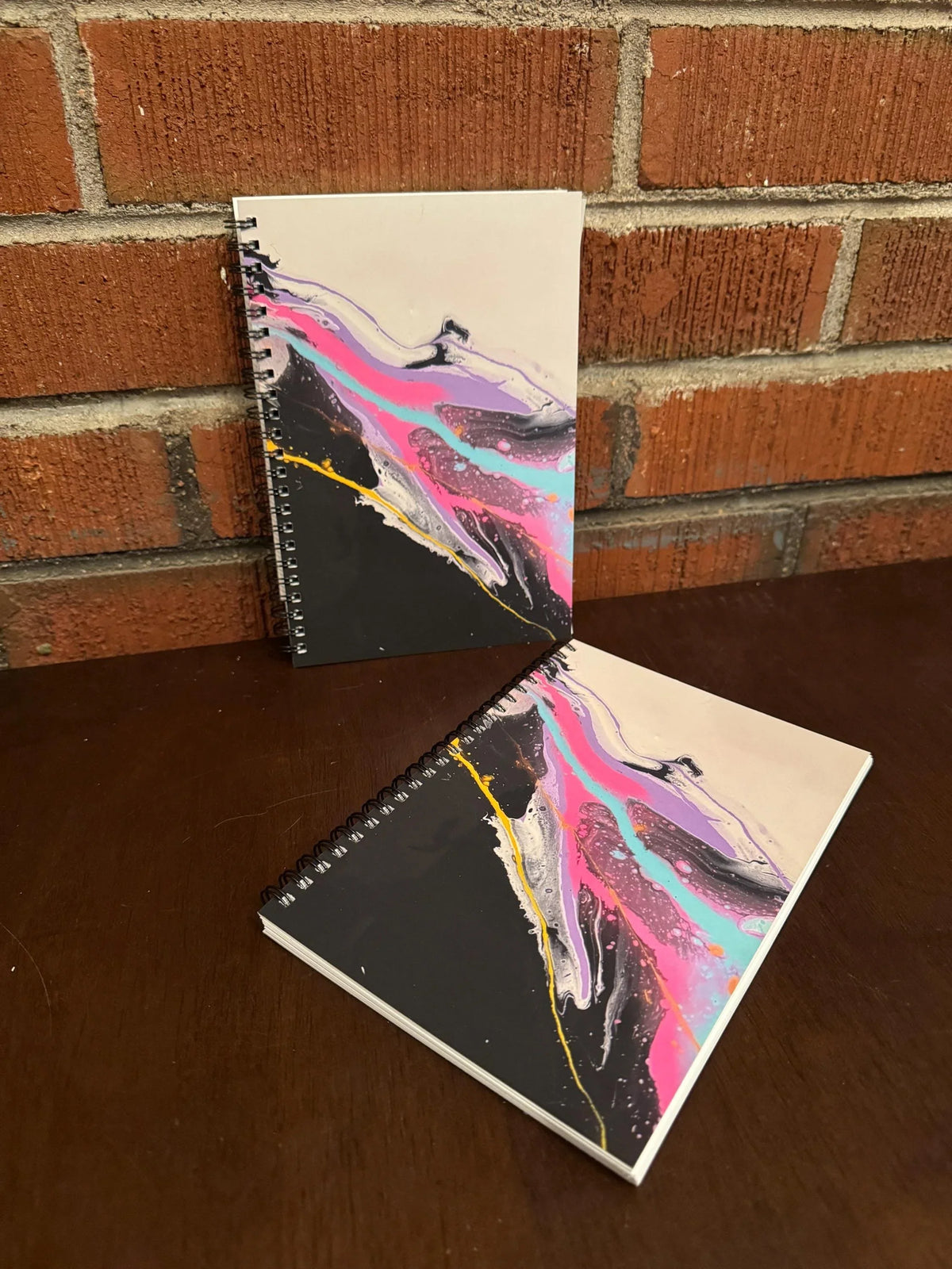 Abstract Pastel Soft Touch Cover Spiral Journal - 5.5"x8"