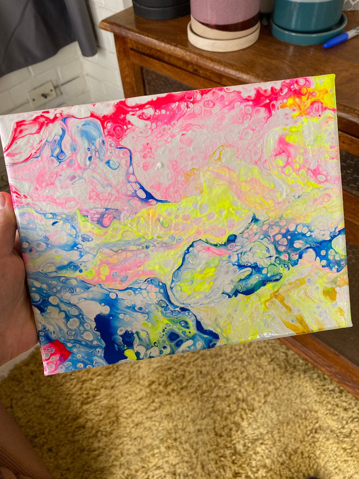 Pansexual Pride Pour Painting - Subtle Pride Art - Pan Pride - "You are Loved