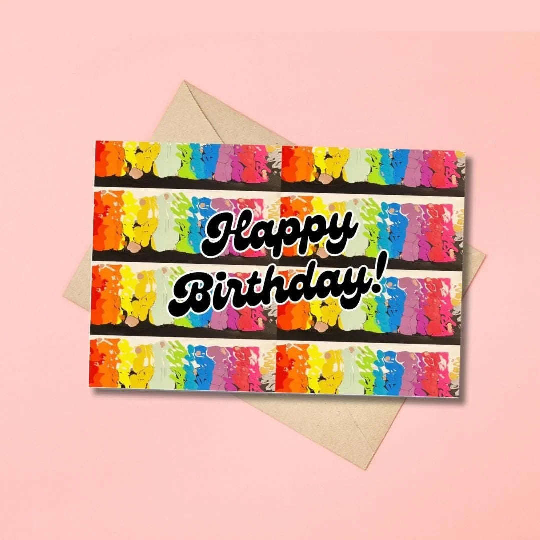 Rainbow Happy Birthday - 4"x6" - Birthday Card - Blank Inside - 100% PCW Paper