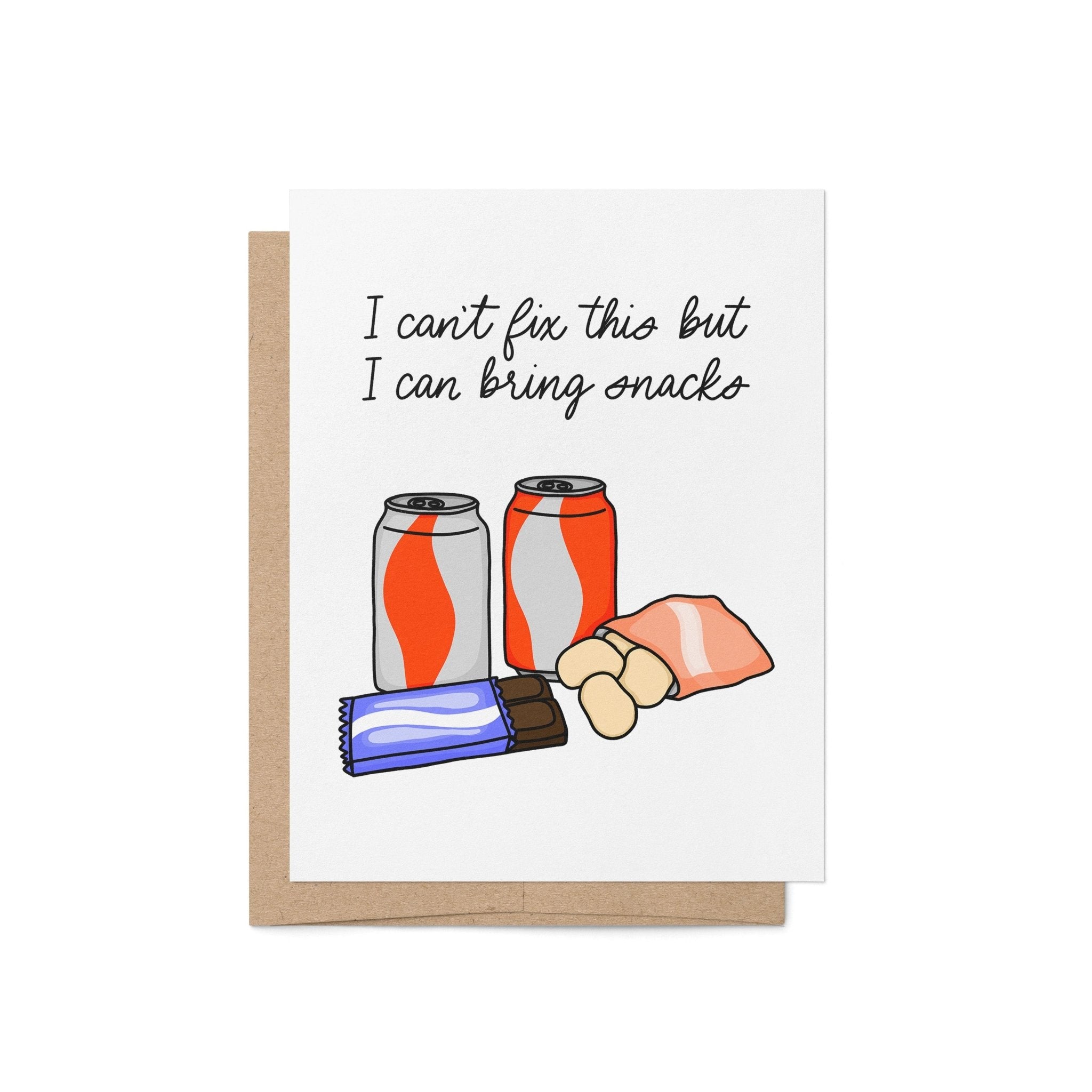 I Can Bring Snacks Sympathy Card - MangoIllustrated - Greeting Cards