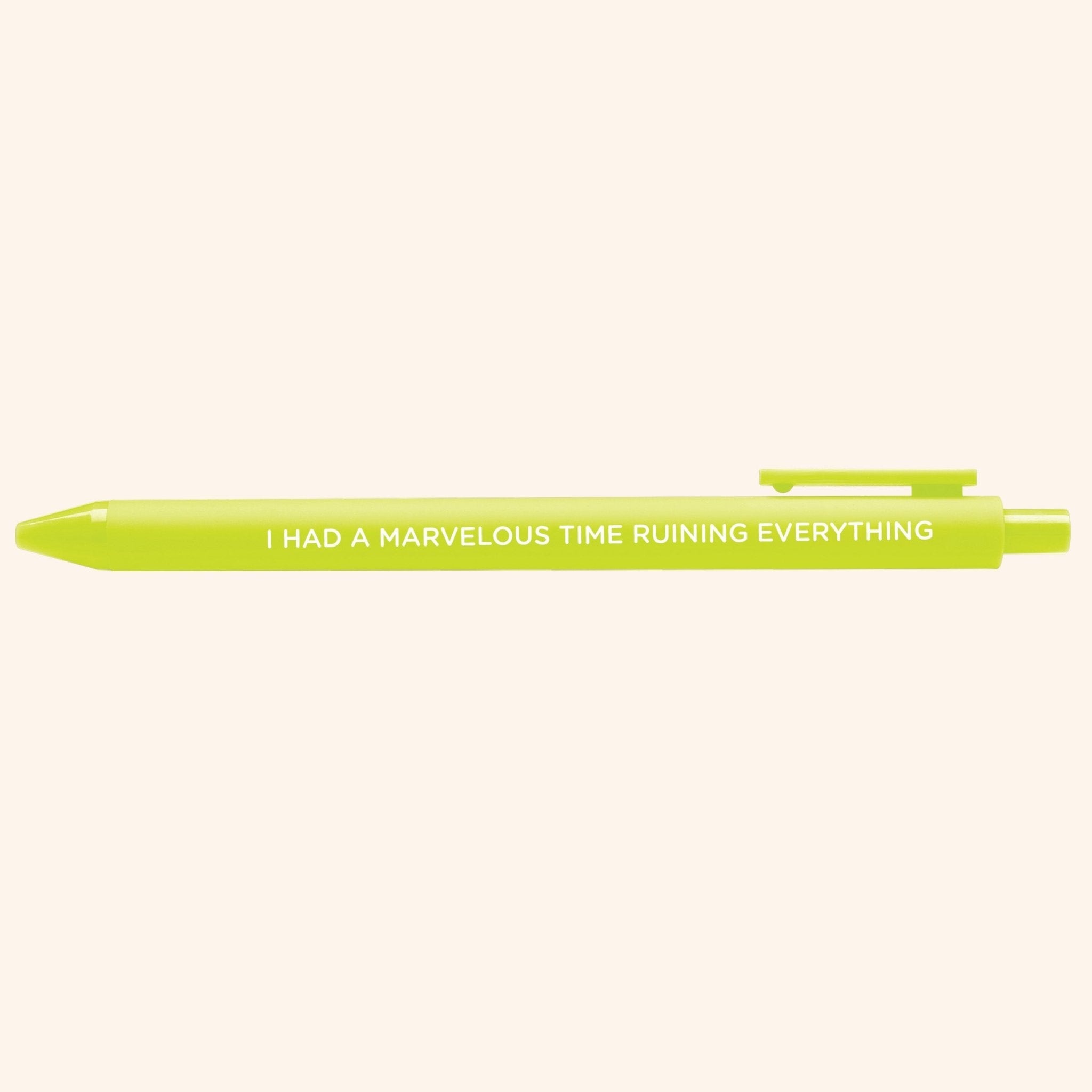 I had a marvelous time ruining everything jotter gel pen - MangoIllustrated - Pens