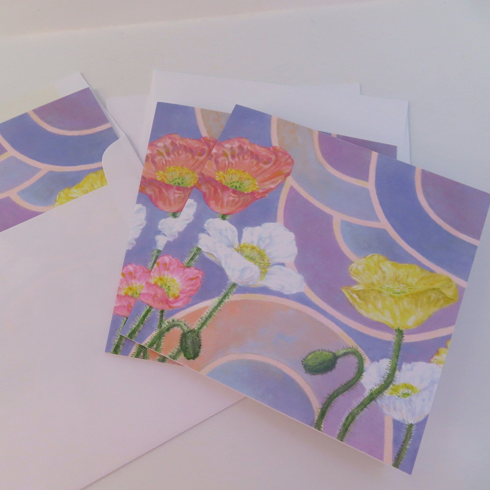 Poppies Stationery Cards - 3 pack