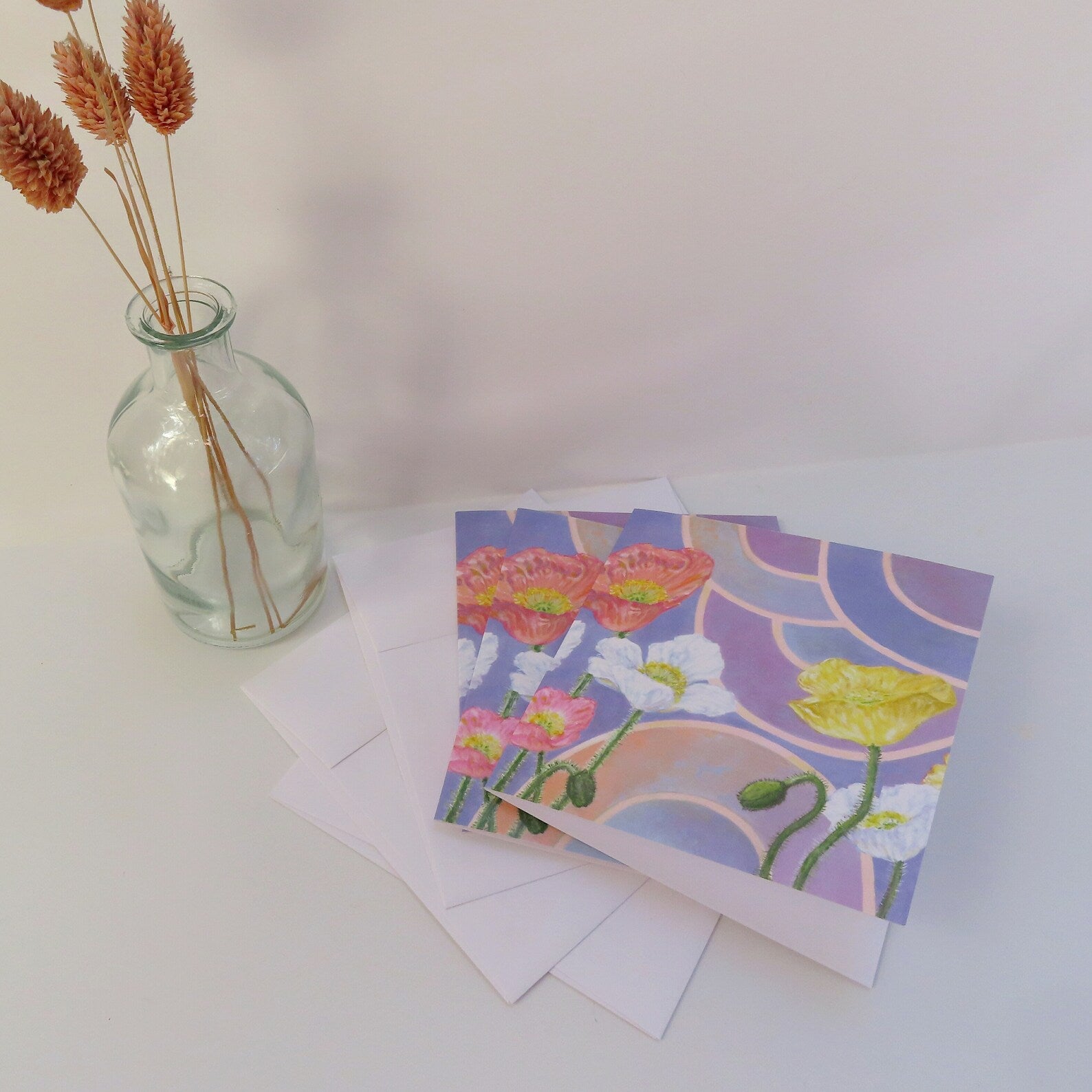 Poppies Stationery Cards - 3 pack