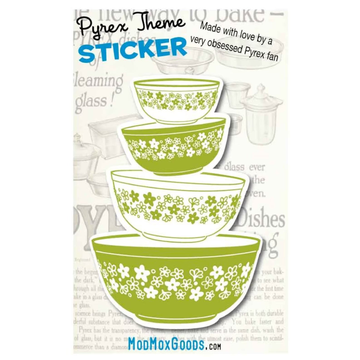 STICKERS Pyrex bowl stacks choose one or more or all 8