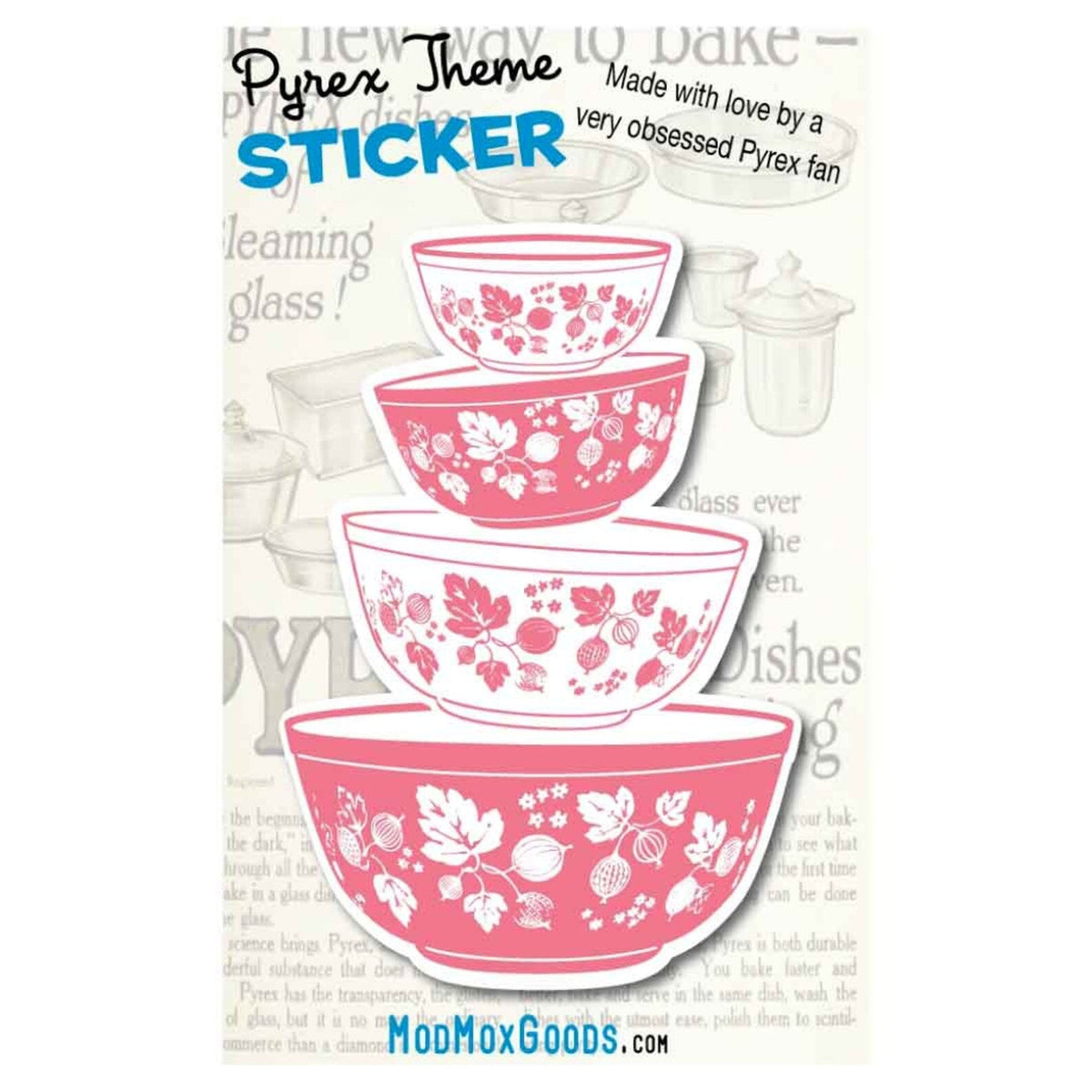 STICKERS Pyrex bowl stacks choose one or more or all 8