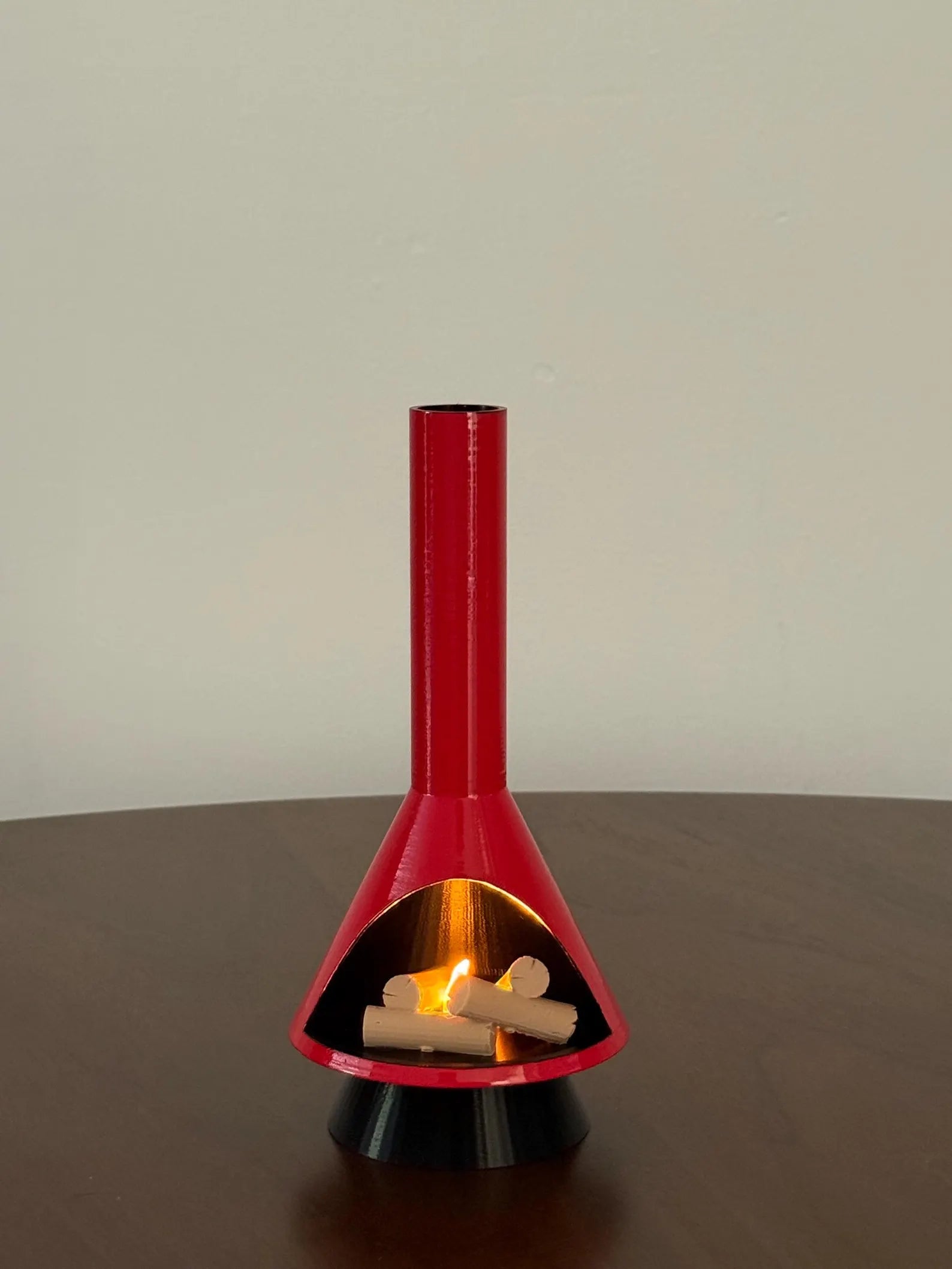 Miniature Mid-Century Modern-style LED Fireplace (1:12 scale)