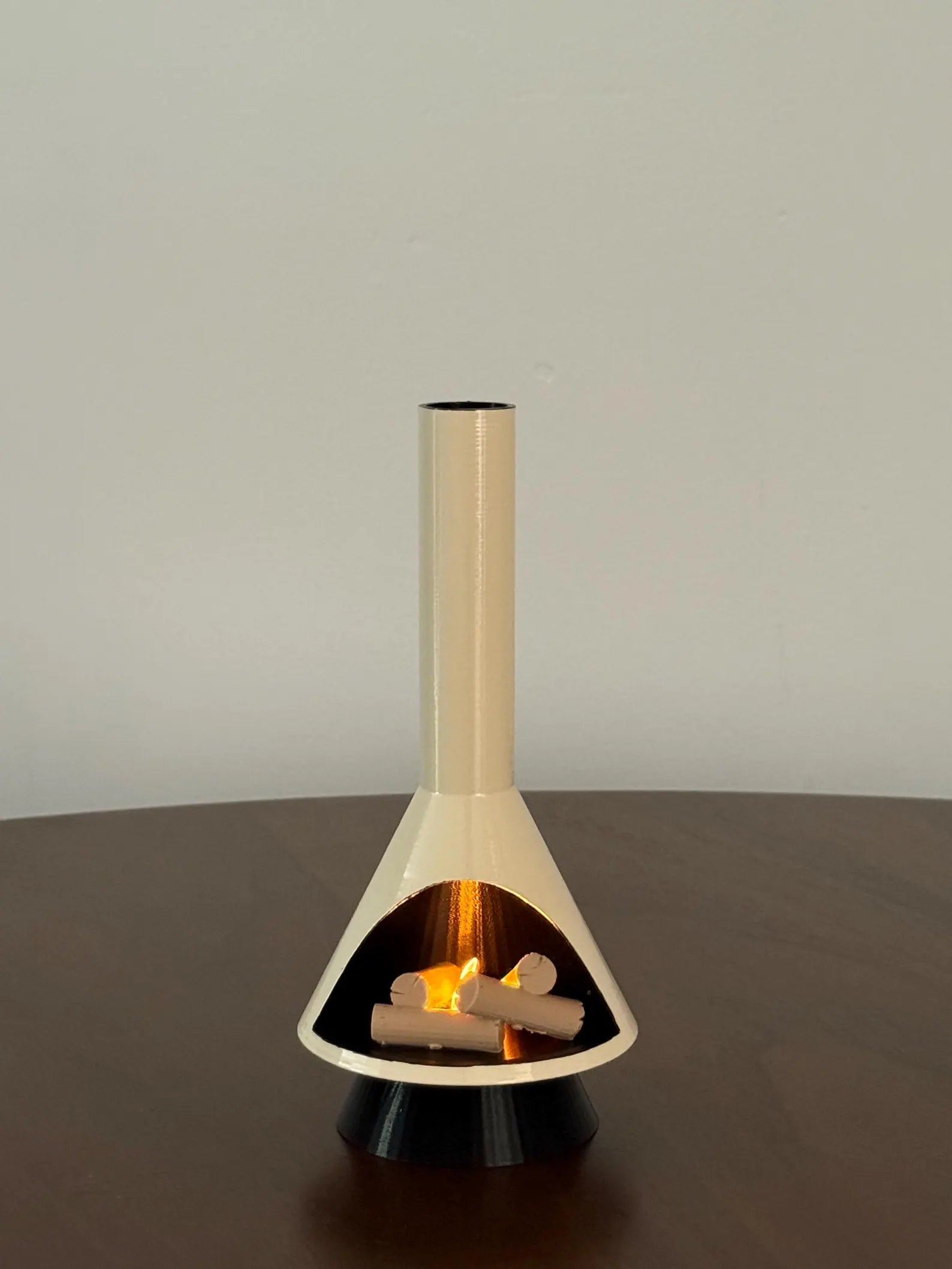Miniature Mid-Century Modern-style LED Fireplace (1:12 scale)