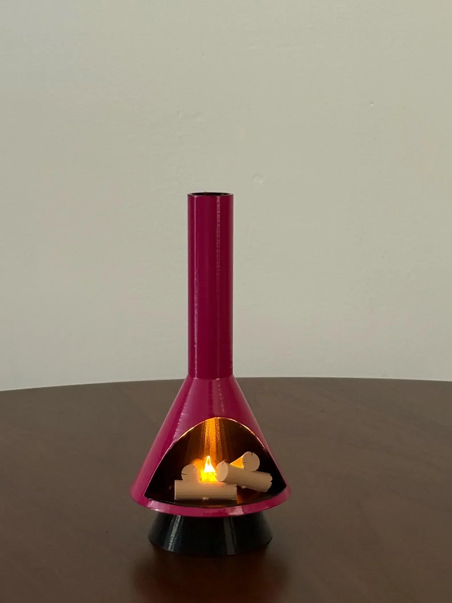 Miniature Mid-Century Modern-style LED Fireplace (1:12 scale)